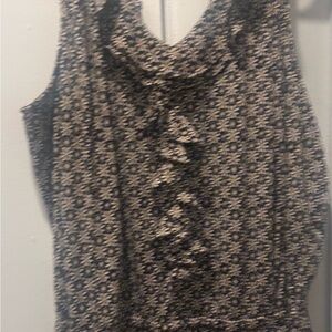 Denim 24/7 Sleeveless Drape Neck Floral Print Jumpsuit - Black/Cream 2X (26/28)